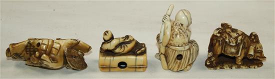 Four Japanese ivory netsuke, 19th century, 5.2cm